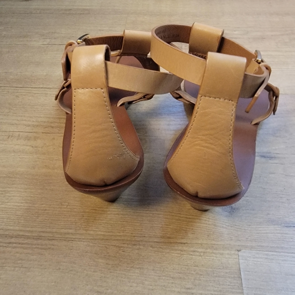 Tory Burch Zoey Leather Logo Wedge Sandals - Picture 10 of 12